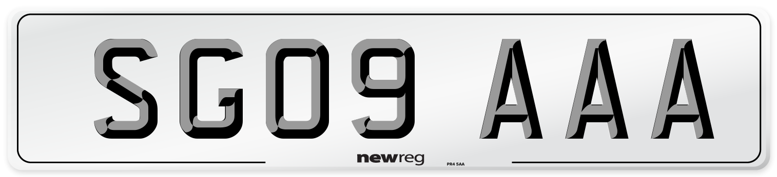 SG09 AAA Number Plate from New Reg